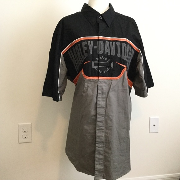 HArley Davison Men’s XL Shirt Black button front - Picture 1 of 7